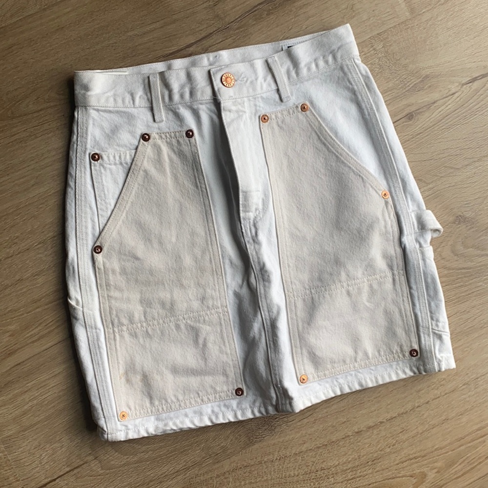 Opening ceremony white denim work skirt